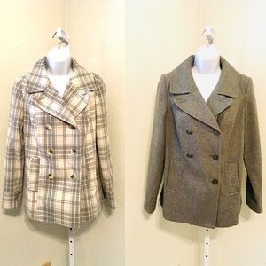 💙 OLD NAVY BUNDLE PEACOAT PLAID & GRAY, SZ SP